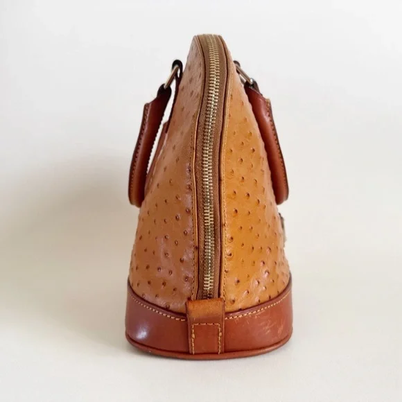 Dooney & Bourke Ostrich Zip Zip Satchel Bag Shoulder Crossbody Leather Old Money - Picture 9 of 16